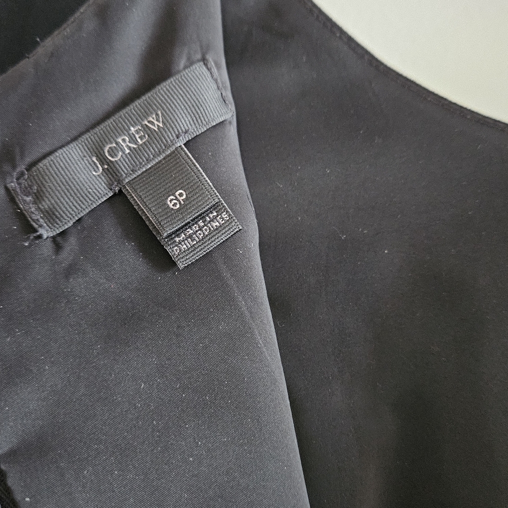 J.Crew 6P Black Shift Dress With Tulip Hem - Picture 8 of 8